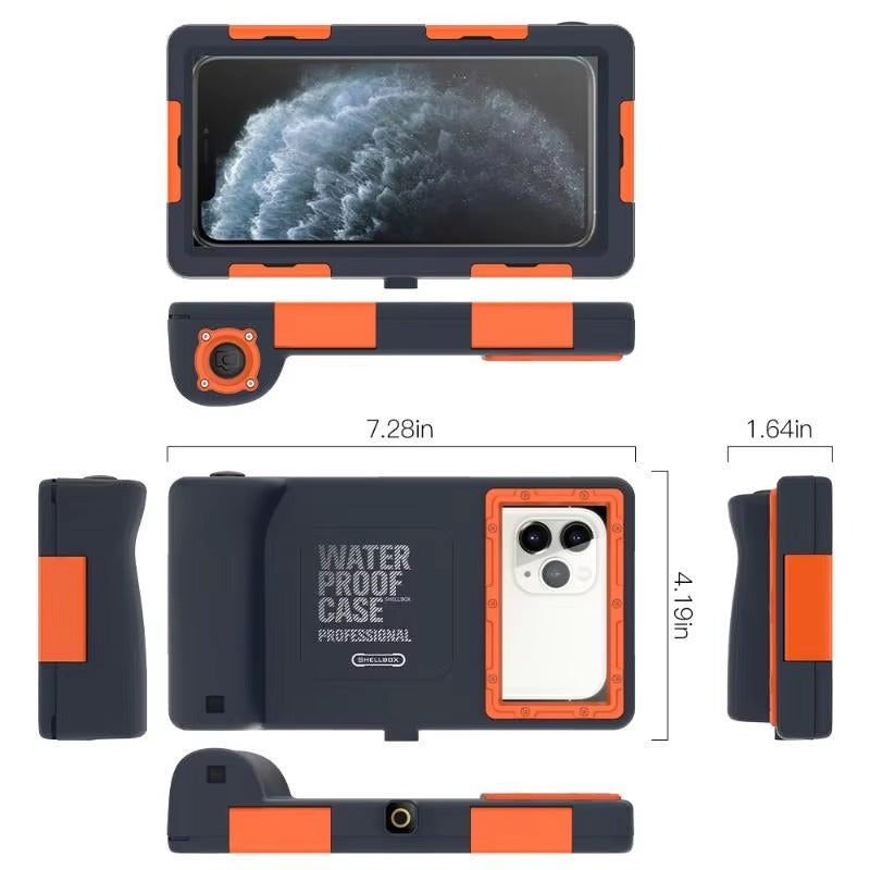 Rugged iPhone Case — IP68 Waterproof 15m/50ft Diving Pouch with Shockproof PC+TPU Seal, Anti-Scratch Protection and Lanyard for Underwater Photography