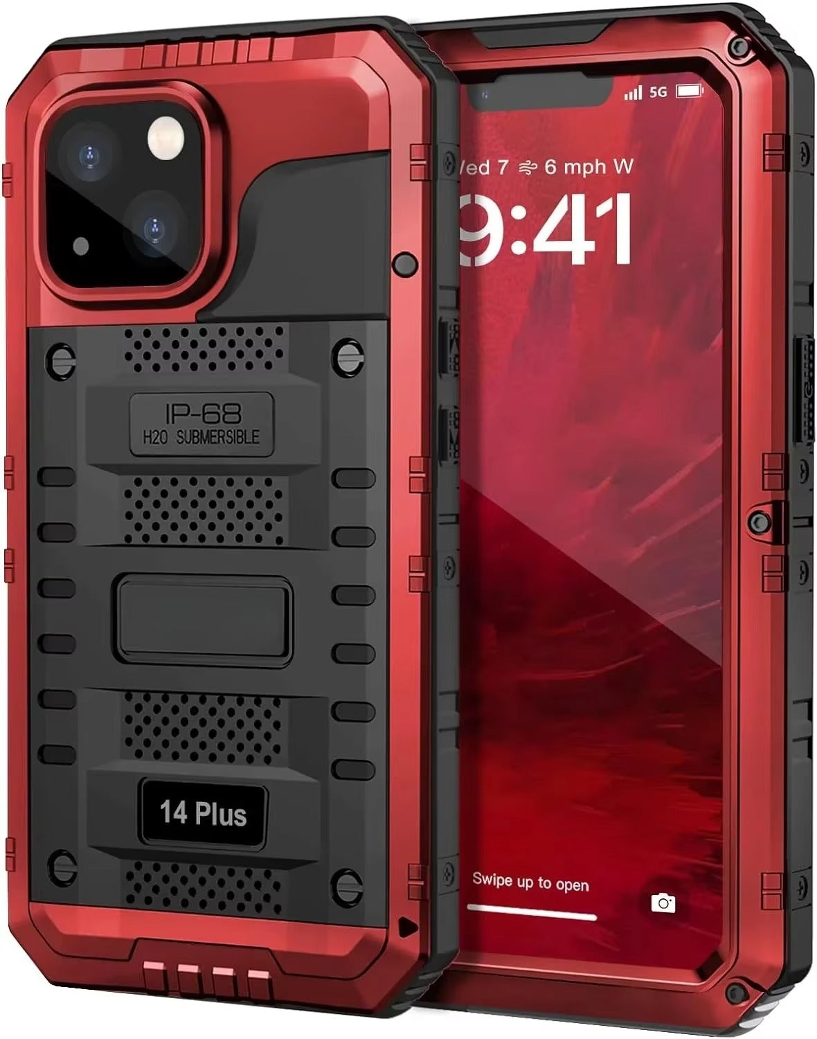 Rugged iPhone Case — IP68 Waterproof Aluminum Metal Armor Cover with Screen Protector, Heavy-Duty Shockproof Full-Body Protection and Underwater Photo Support