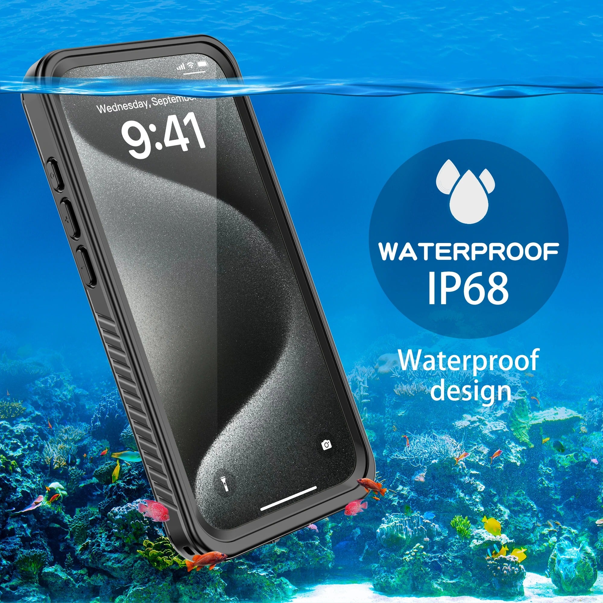 Rugged iPhone Case — IP68 Waterproof Full-Body Magnetic Cover with Built-In Screen Protector, Dual-Layer Drop Protection and 360° Dustproof Non-Slip Design
