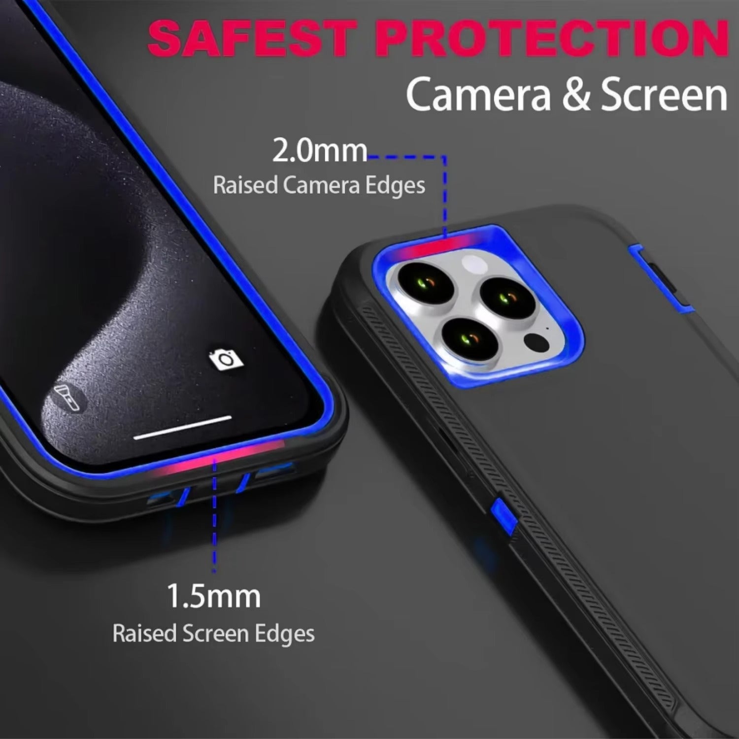 Rugged iPhone Case — MagSafe Armor Shockproof PC+TPU Defender Cover with Impact-Resistant Anti-Slip Durable Protection