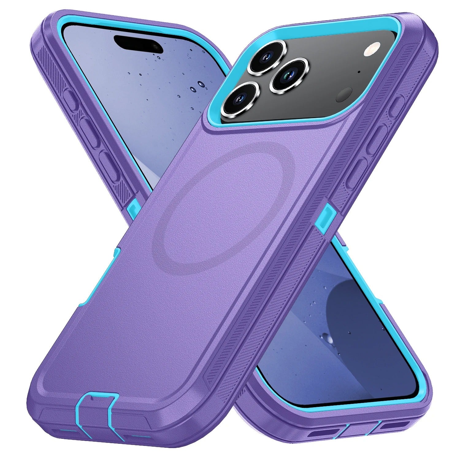 Rugged iPhone Case — MagSafe Armor Shockproof PC+TPU Defender Cover with Impact-Resistant Anti-Slip Durable Protection