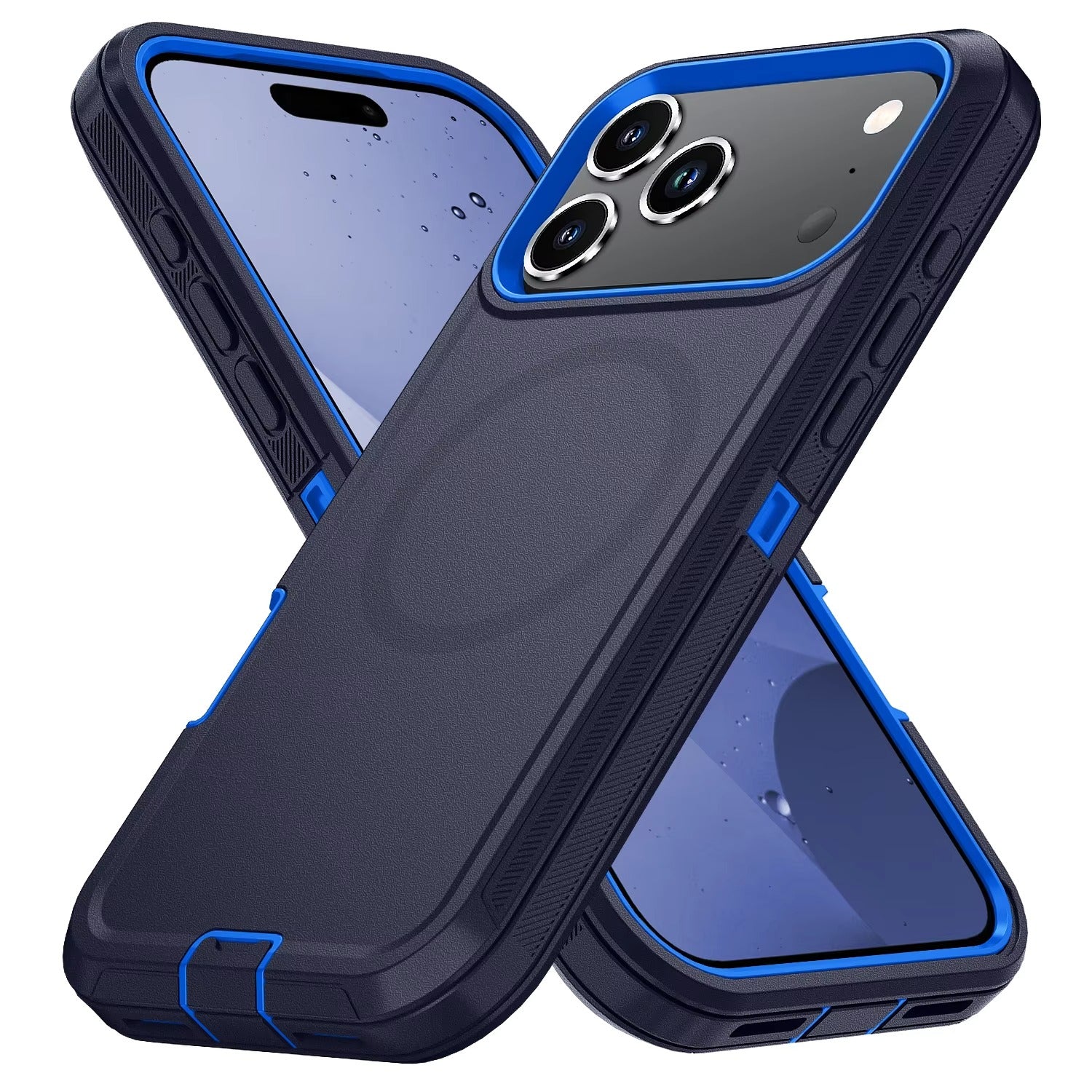 Rugged iPhone Case — MagSafe Armor Shockproof PC+TPU Defender Cover with Impact-Resistant Anti-Slip Durable Protection
