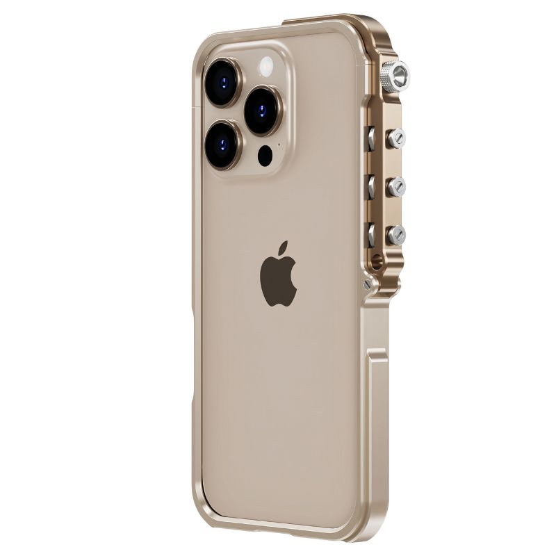 Rugged iPhone Case — Magnetic Aluminum Alloy Cyberpunk Bumper with Heat-Dissipation Design, Shockproof Anti-Scratch Non-Slip Frame & Lightweight Silicone Lining