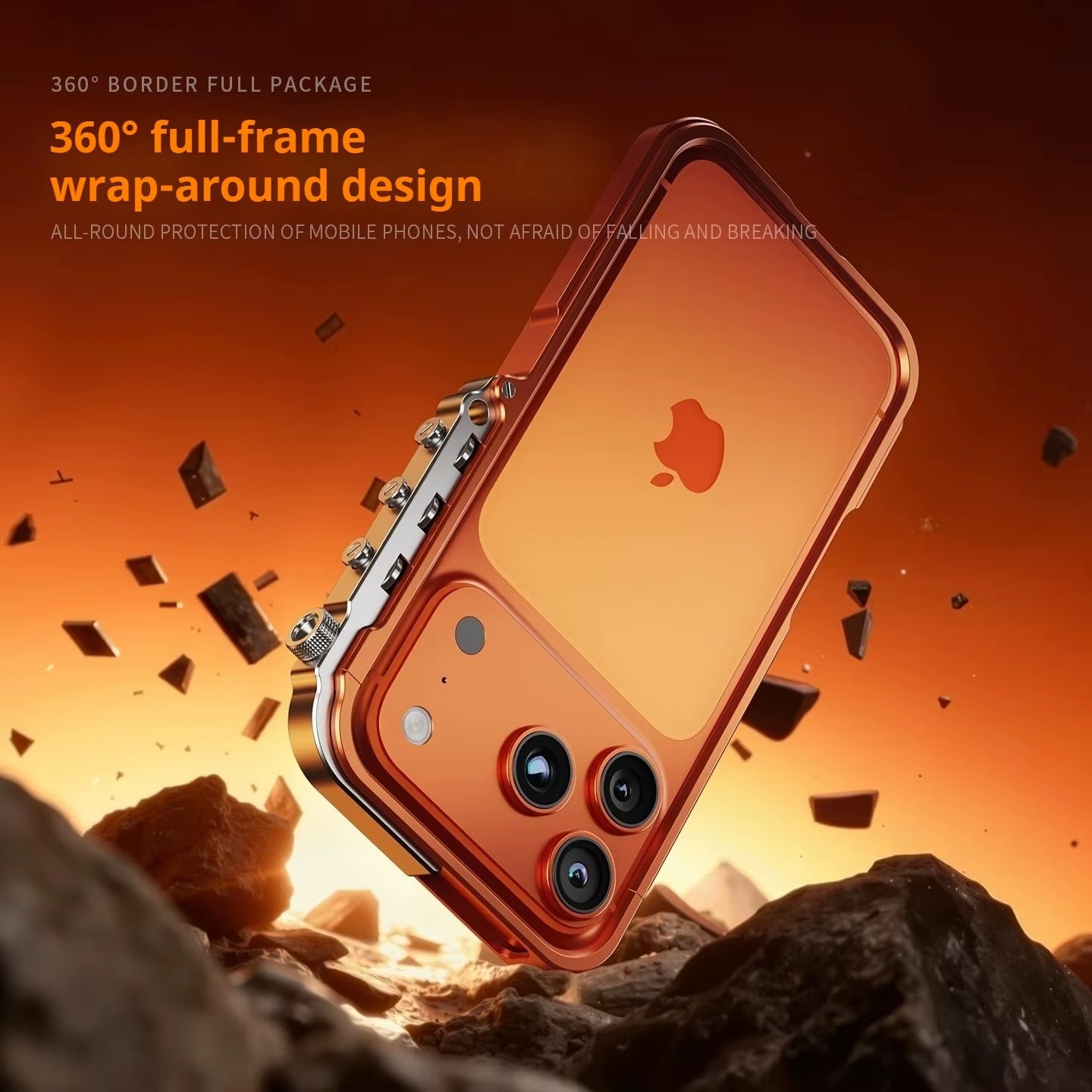 Rugged iPhone Case — Magnetic Aluminum Alloy Cyberpunk Bumper with Heat-Dissipation Design, Shockproof Anti-Scratch Non-Slip Frame & Lightweight Silicone Lining