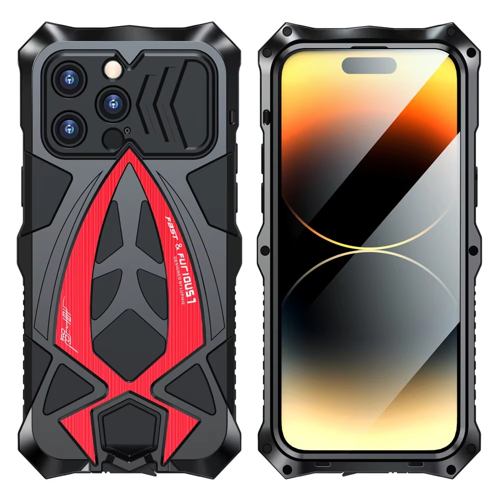 Rugged iPhone Case — Shockproof Metal Frame Armor with Impact Protection, Anti-Scratch Dustproof Cover and Full Edge Defense