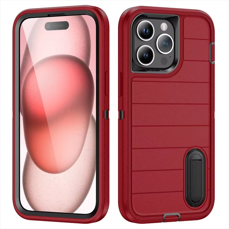Rugged iPhone Heavy Armor Case — Shockproof Dual Layer Protection with Hard Plastic Bumper and Soft Silicone Back, Anti-Fingerprint Scratch-Resistant Cover