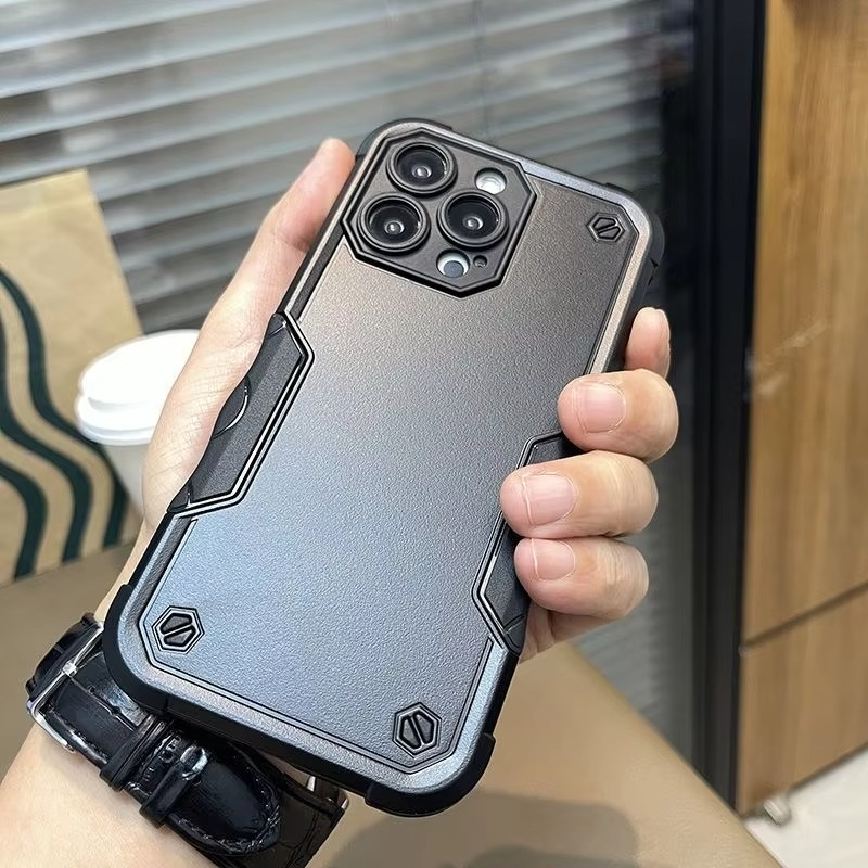 Rugged iPhone Shockproof Armor Case — Hybrid Dual Layer Protective Cover, Heavy Duty Full Body Design, Anti-Fingerprint Scratch-Resistant Finish