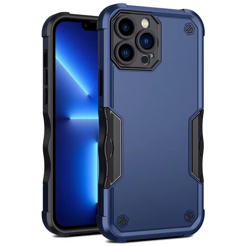 Rugged iPhone Shockproof Armor Case — Hybrid Dual Layer Protective Cover, Heavy Duty Full Body Design, Anti-Fingerprint Scratch-Resistant Finish