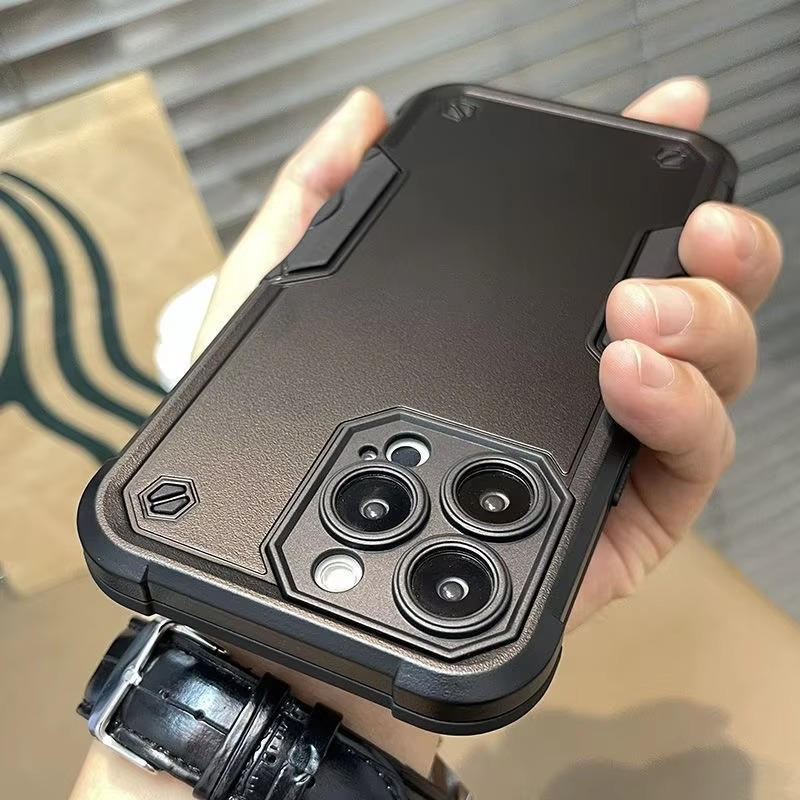 Rugged iPhone Shockproof Armor Case — Hybrid Dual Layer Protective Cover, Heavy Duty Full Body Design, Anti-Fingerprint Scratch-Resistant Finish