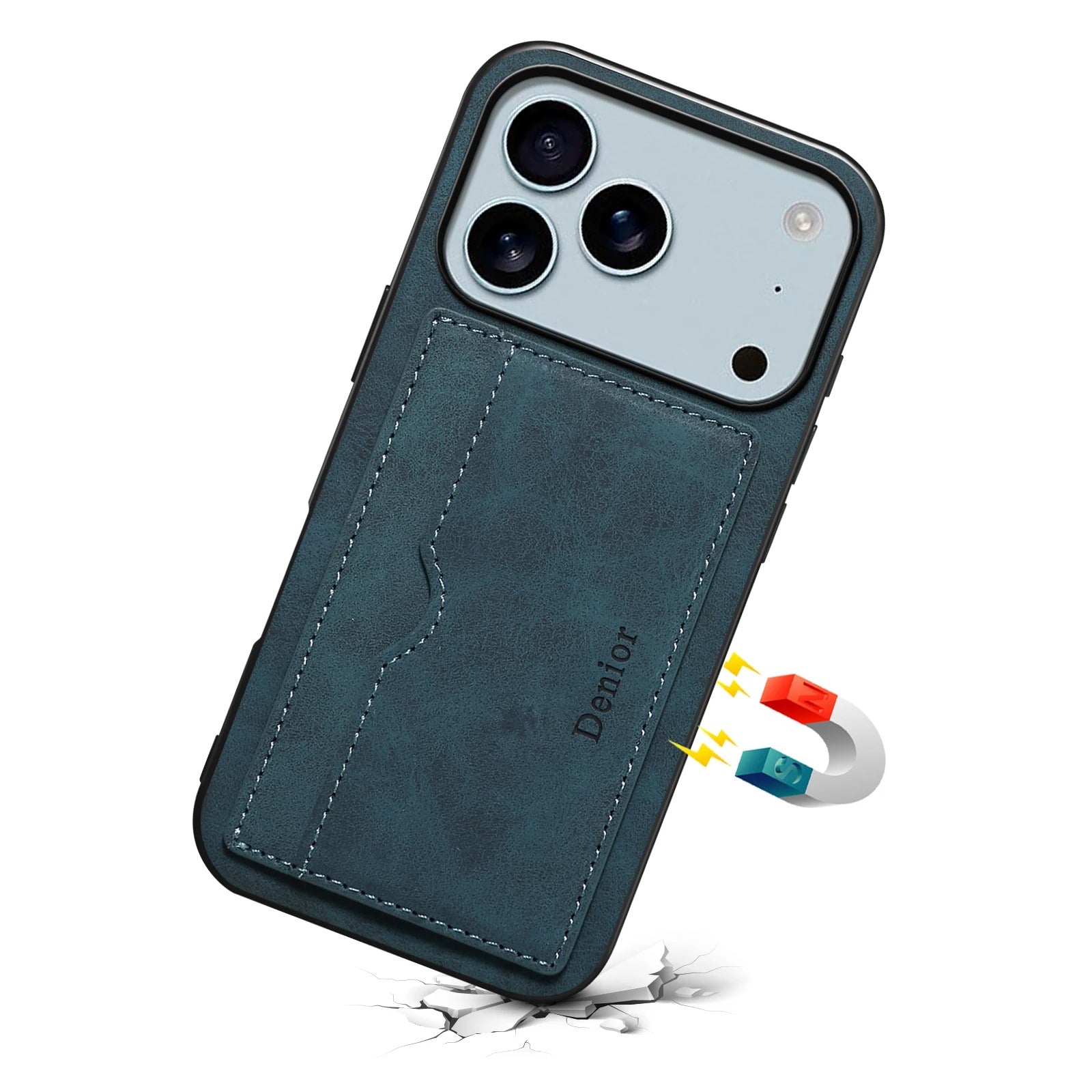 Luxury iPhone Case — Retro PU Leather Wallet Cover with Card Holder, Magnetic Stand, Shockproof Protection and Anti-Fingerprint Design