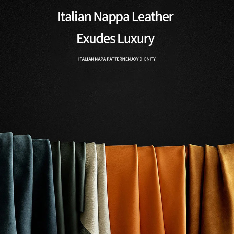 Luxury iPhone Case — Magnetic Cowhide Leather Cover with 360° Rotating Ring Holder, Full Lens Protection and Shockproof PC+TPU Design