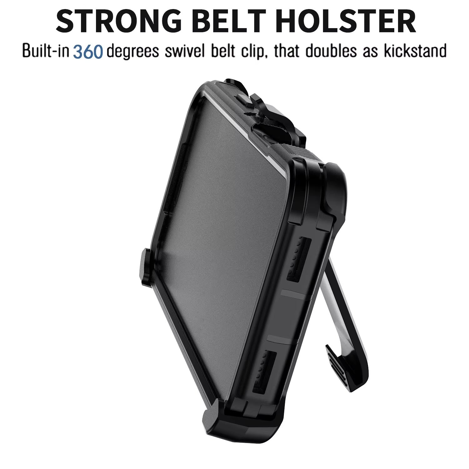 Rugged iPhone Case — Heavy-Duty 3-Layer Hybrid Protective Cover with Belt Clip Holster, Shockproof Hard PC Design and Matte Anti-Fingerprint Finish