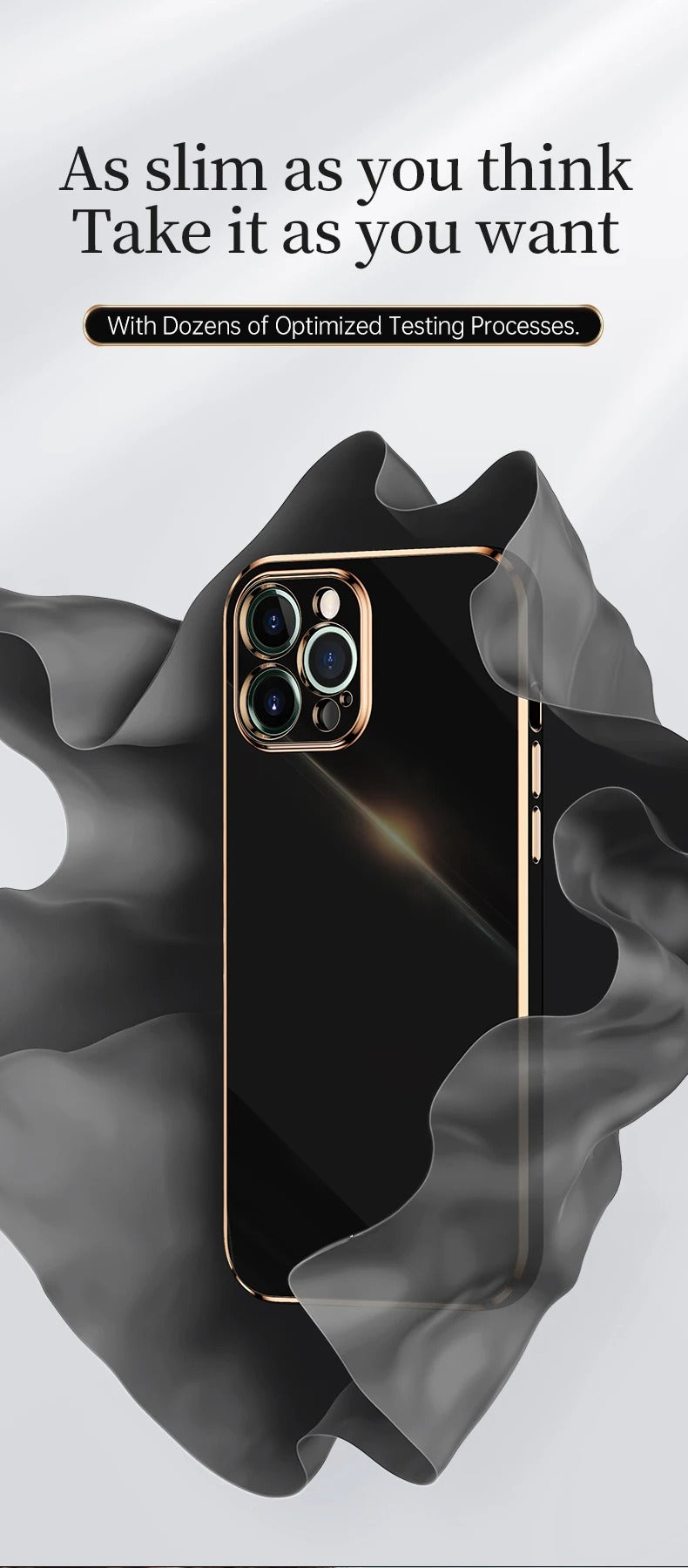 Luxury iPhone Case Solid Color Plating Cover — Soft Silicone Back, Slim Lightweight Design, Anti-Fingerprint Scratch-Resistant Finish, Stylish Minimalist Look