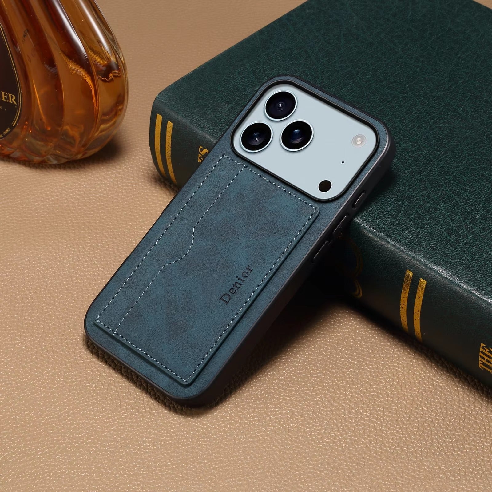 Luxury iPhone Case — Retro PU Leather Wallet Cover with Card Holder, Magnetic Stand, Shockproof Protection and Anti-Fingerprint Design