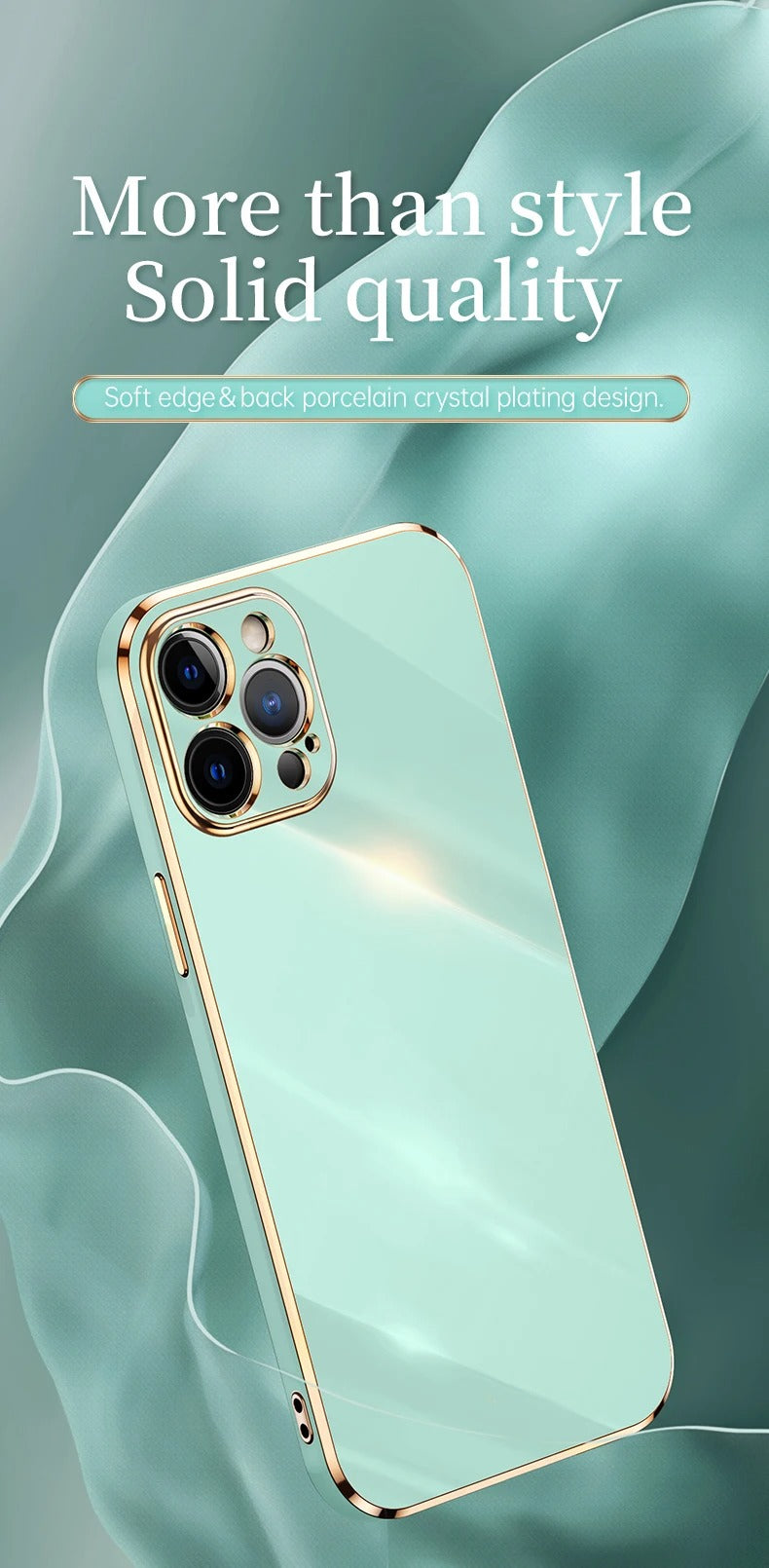 Luxury iPhone Case Solid Color Plating Cover — Soft Silicone Back, Slim Lightweight Design, Anti-Fingerprint Scratch-Resistant Finish, Stylish Minimalist Look