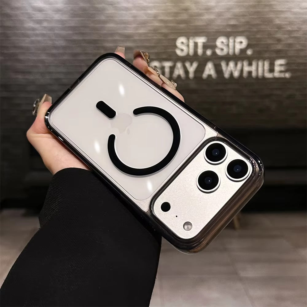 Luxury iPhone Case — Magnetic, Shockproof, Anti-Fingerprint, Anti-Scratch, Dustproof Transparent Non-Slip Half-Wrapped Cover with Soft Silicone Grip and MagSafe Charging Support