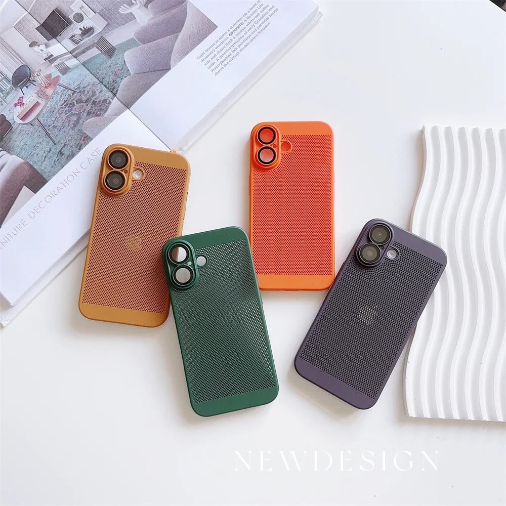 Ultra-Slim iPhone Case — Lightweight Cooling Heat-Dissipation Hard Shell with Breathable Design, Anti-Slip and Scratch-Resistant Finish