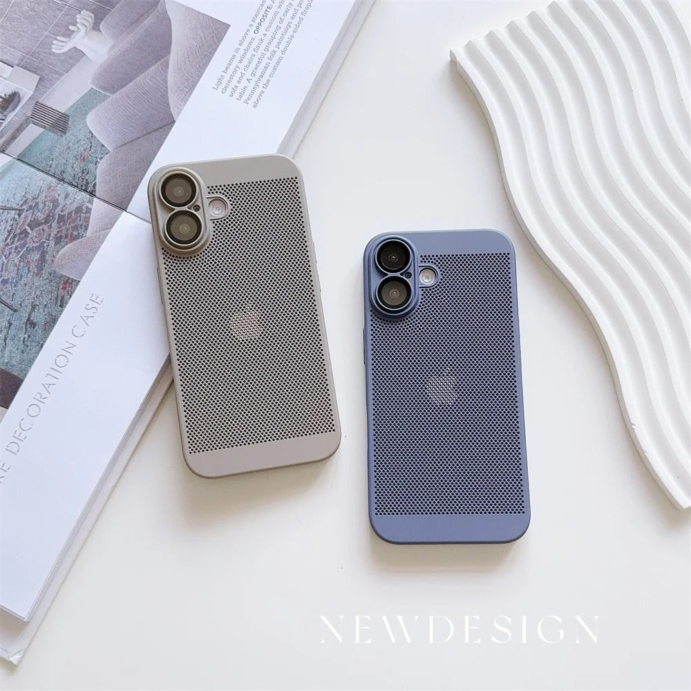 Ultra-Slim iPhone Case — Lightweight Cooling Heat-Dissipation Hard Shell with Breathable Design, Anti-Slip and Scratch-Resistant Finish