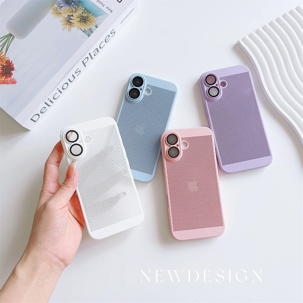 Ultra-Slim iPhone Case — Lightweight Cooling Heat-Dissipation Hard Shell with Breathable Design, Anti-Slip and Scratch-Resistant Finish