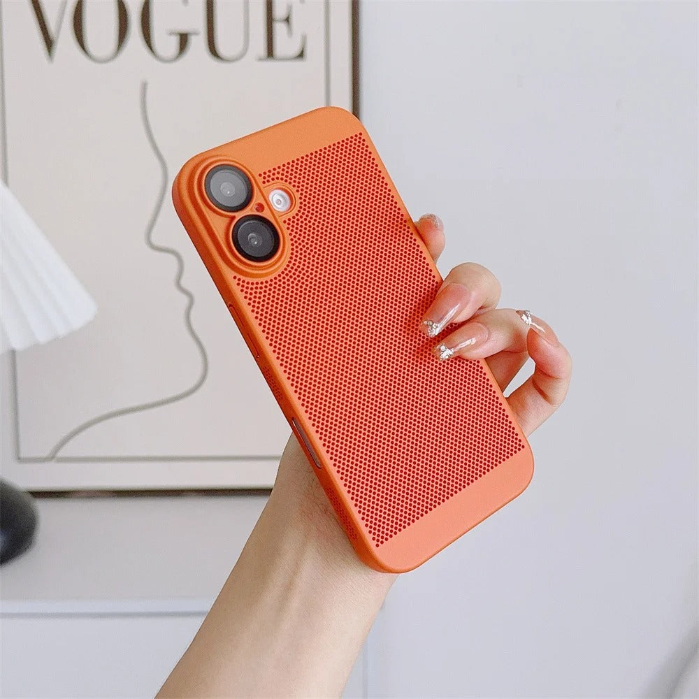 Ultra-Slim iPhone Case — Lightweight Cooling Heat-Dissipation Hard Shell with Breathable Design, Anti-Slip and Scratch-Resistant Finish