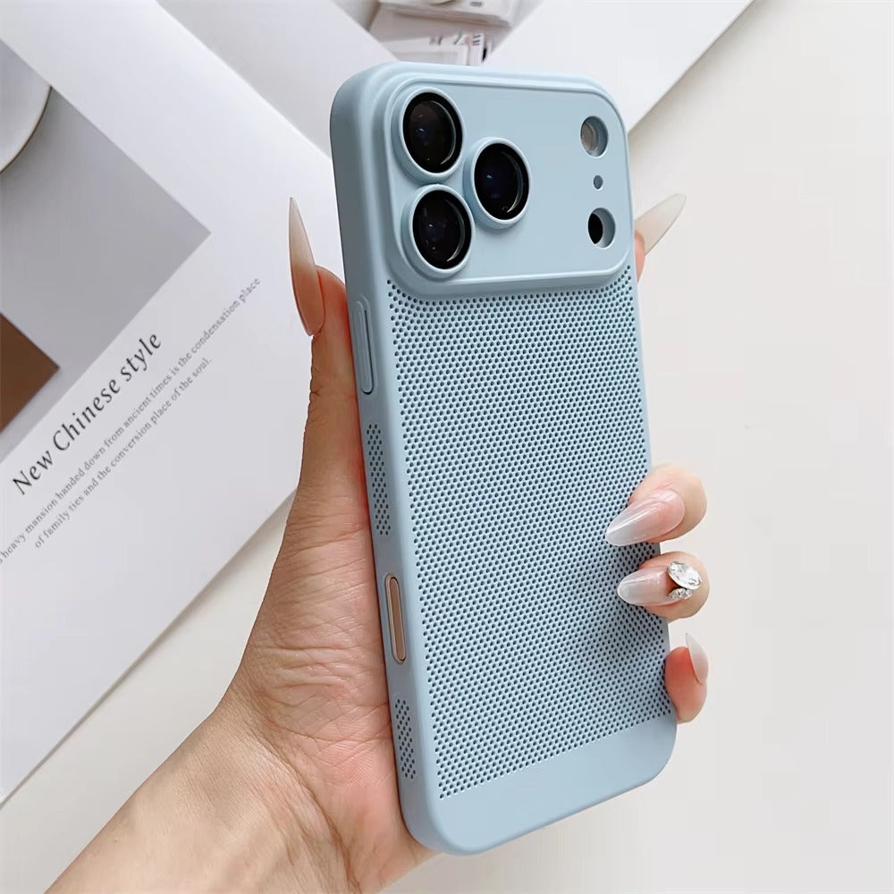 Ultra-Slim iPhone Case — Lightweight Cooling Heat-Dissipation Hard Shell with Breathable Design, Anti-Slip and Scratch-Resistant Finish