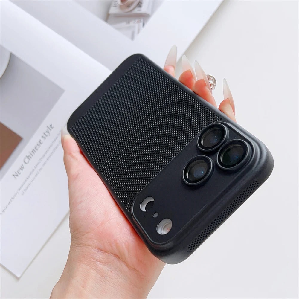 Ultra-Slim iPhone Case — Lightweight Cooling Heat-Dissipation Hard Shell with Breathable Design, Anti-Slip and Scratch-Resistant Finish