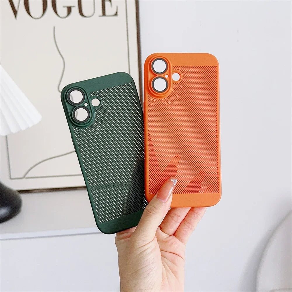 Ultra-Slim iPhone Case — Lightweight Cooling Heat-Dissipation Hard Shell with Breathable Design, Anti-Slip and Scratch-Resistant Finish