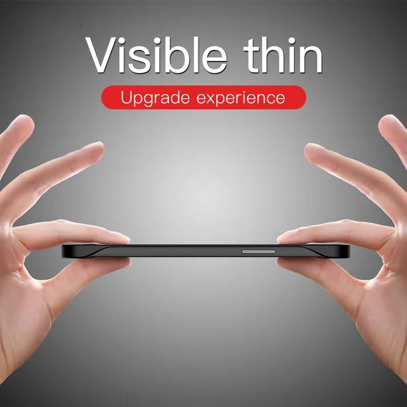 Ultra-Slim iPhone Case Frameless Matte Back Cover — TPU Edge with Hard PC Shell, Lightweight Anti-Fingerprint Design, Scratch-Resistant Non-Slip Protection