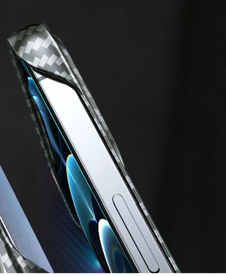 Ultra-Slim iPhone Case MagSafe Compatible Carbon Fiber Cover — Frameless Matte Design, Magnetic Wireless Charging, Cooling Shockproof Anti-Fingerprint Protection