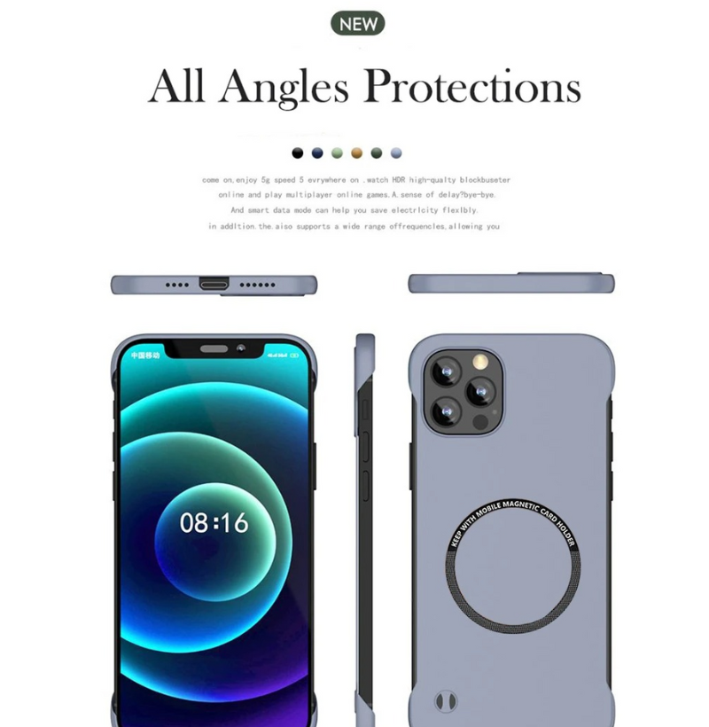 Ultra-Thin iPhone Case — MagSafe Compatible Magnetic Wireless-Charging, Shockproof Hard PC Cover, Anti-Fingerprint, Non-Slip, Lightweight Design