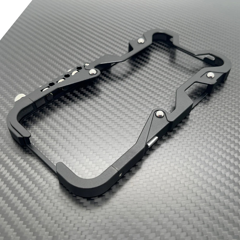 Rugged iPhone Case Aluminum Alloy Bumper Frame — Lightweight Metal Armor Cover, Shockproof Protective Shell with Smooth Edges and Included Lanyard