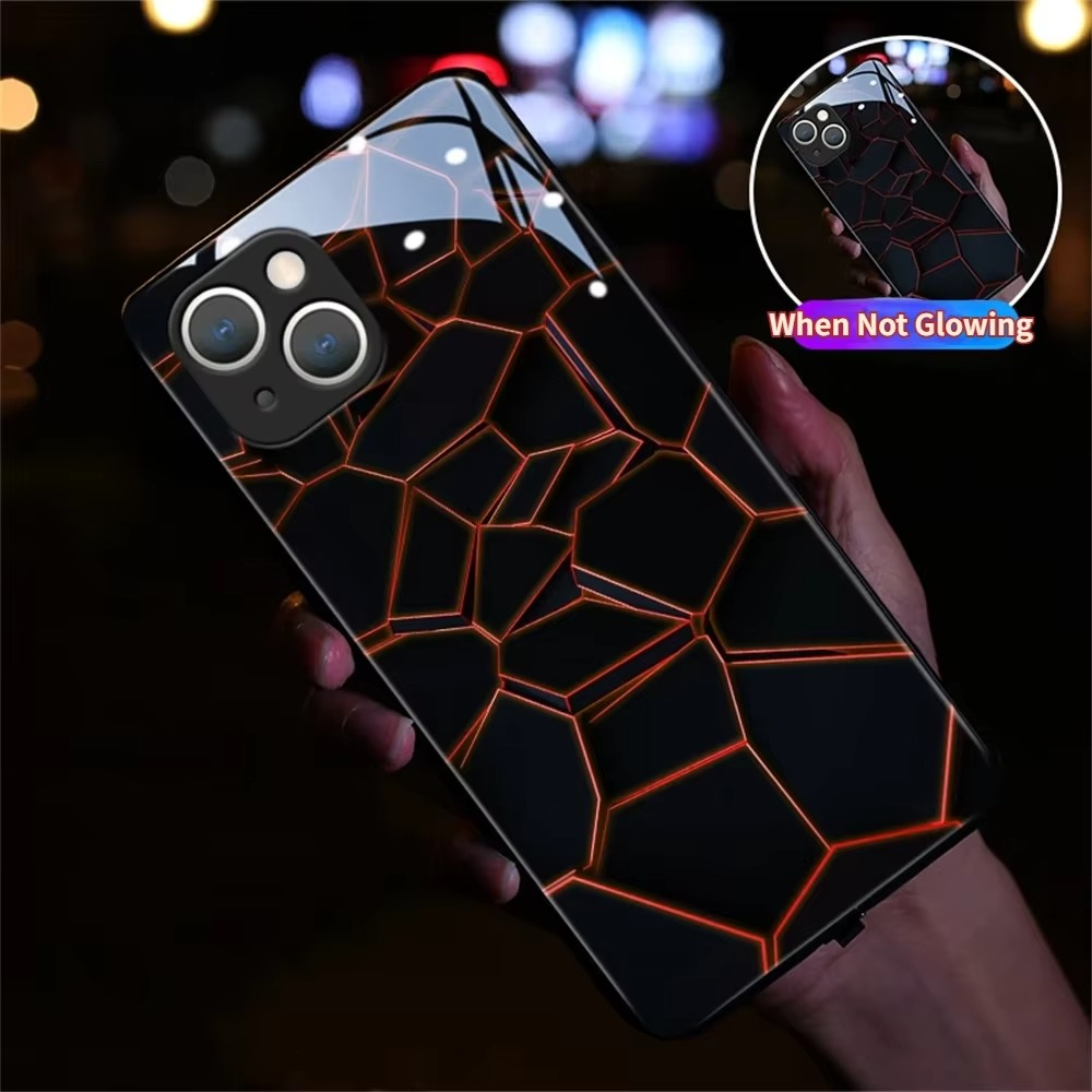 Luxury iPhone LED Luminous Case — Smart Voice-Activated Light Up Back Cover, Stylish Shockproof Design, Durable Protective Finish