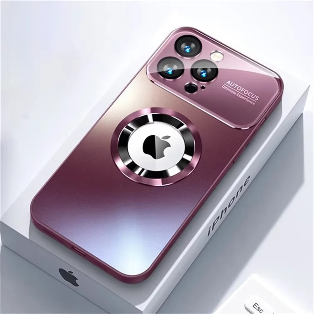 Luxury iPhone Case — Titanium MagSafe Magnetic Half-Wrapped Cover with Glass Lens Protection, Shockproof, Anti-Fingerprint, Anti-Scratch Design