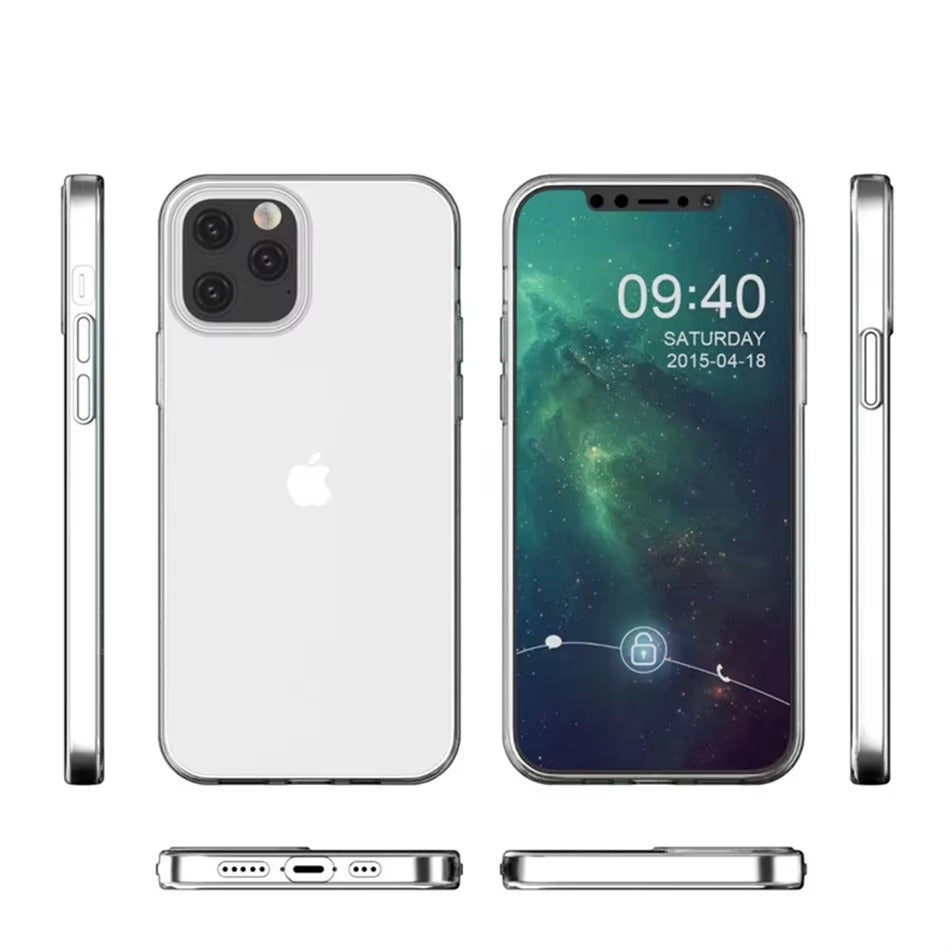 Ultra-Thin iPhone Case — Clear Silicone Full Coverage, Anti-Fingerprint, Anti-Scratch, Dustproof, Lightweight, Waterproof, Non-Slip Back Cover
