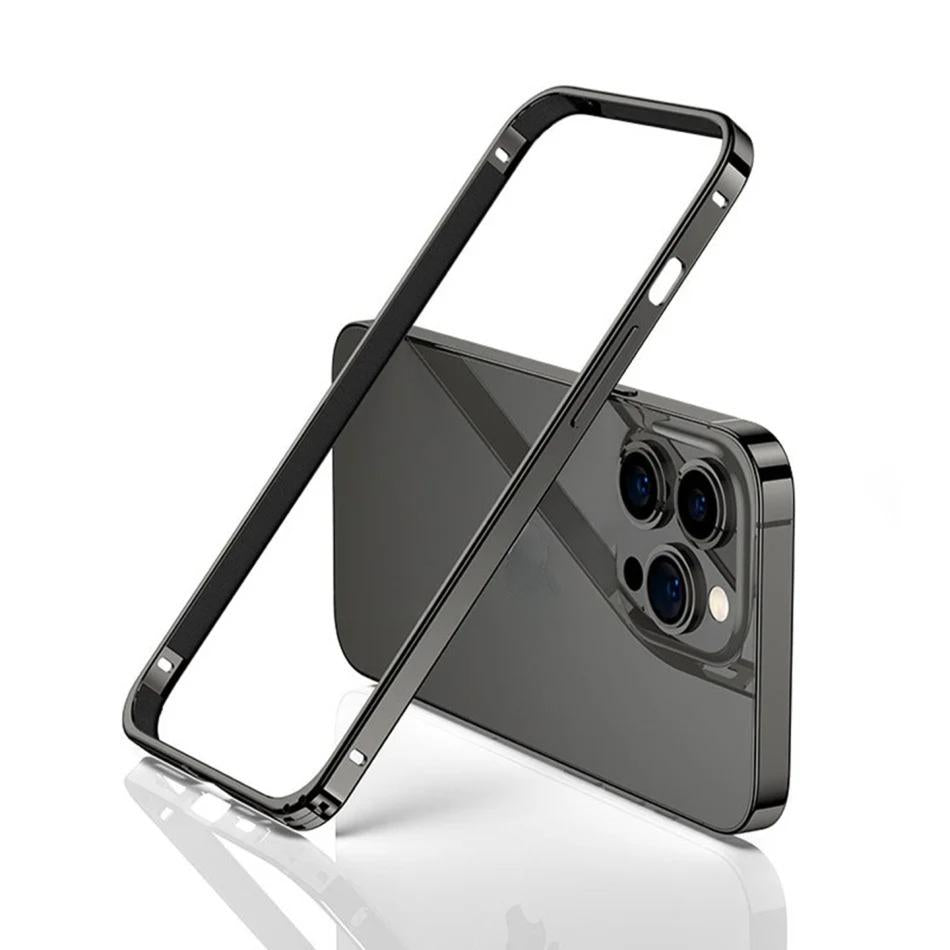 Luxury iPhone Bumper Case Thin Aluminum Alloy Frame — Lightweight Metal Protective Cover, Slim Anti-Fingerprint Design, Durable Back Accessories